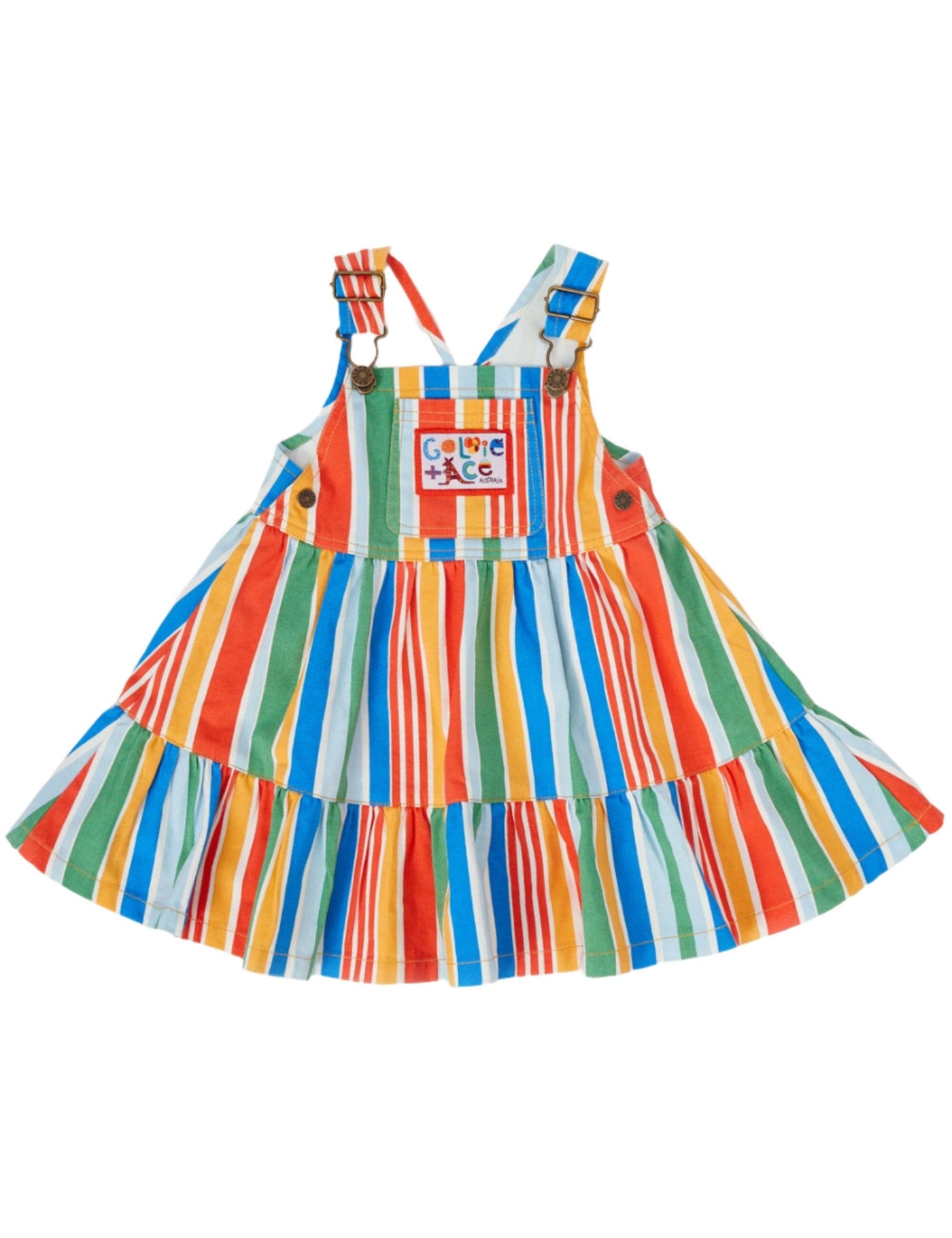 Goldie & Ace - Tully Tiered Pinafore Dress Land Down Under Stripe Sleeveless Dress Goldie & Ace 