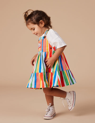 Goldie & Ace - Tully Tiered Pinafore Dress Land Down Under Stripe Sleeveless Dress Goldie & Ace 