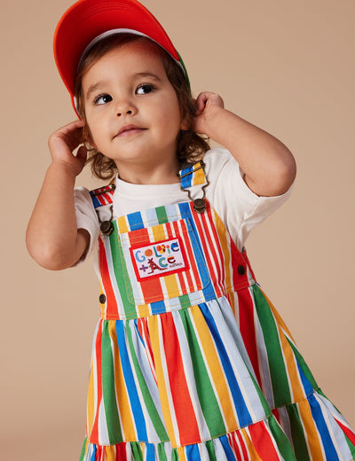 Goldie & Ace - Tully Tiered Pinafore Dress Land Down Under Stripe Sleeveless Dress Goldie & Ace 