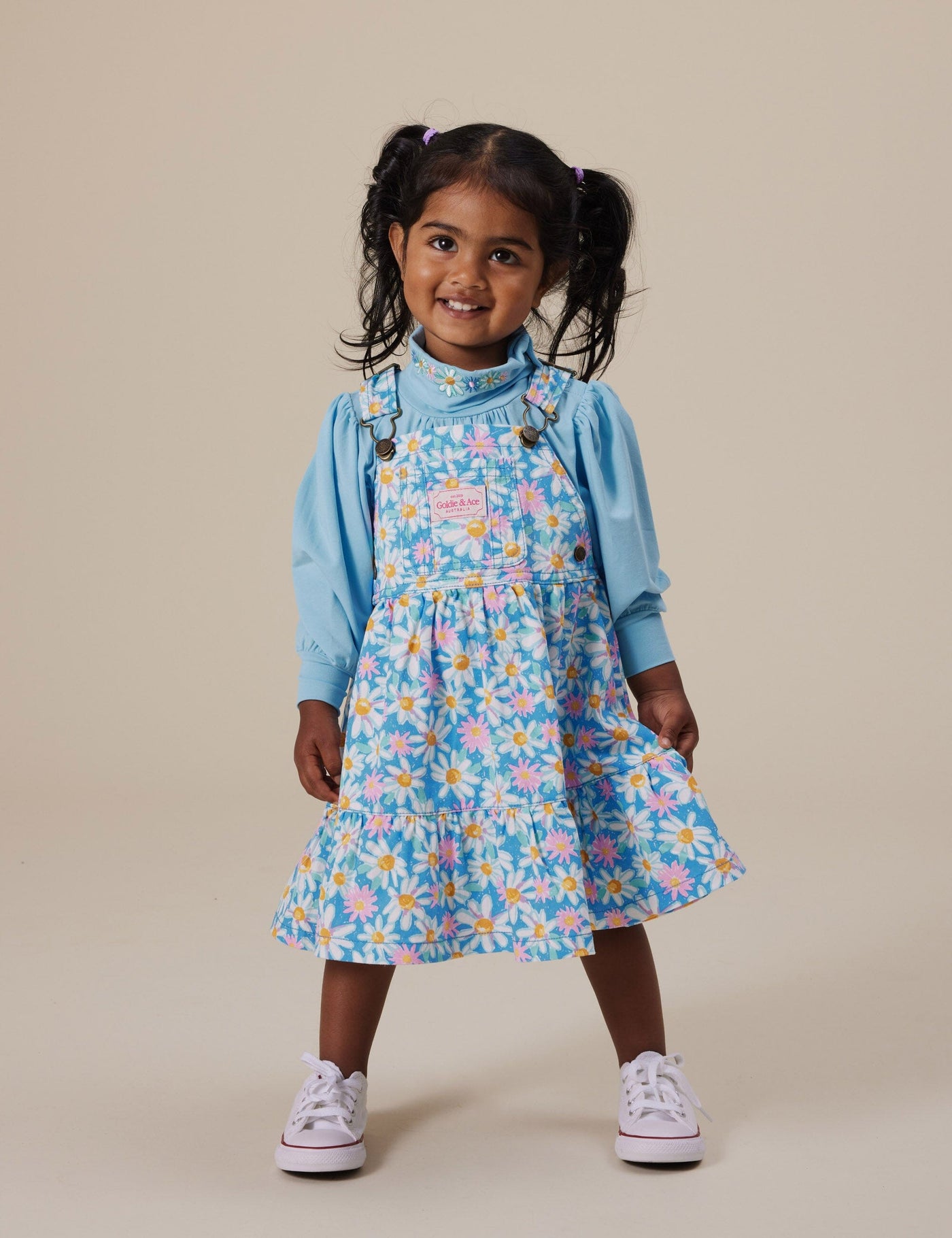 Goldie & Ace - Tully Tiered Pinafore Dress | Seaside Daisy Sleeveless Dress Goldie & Ace 