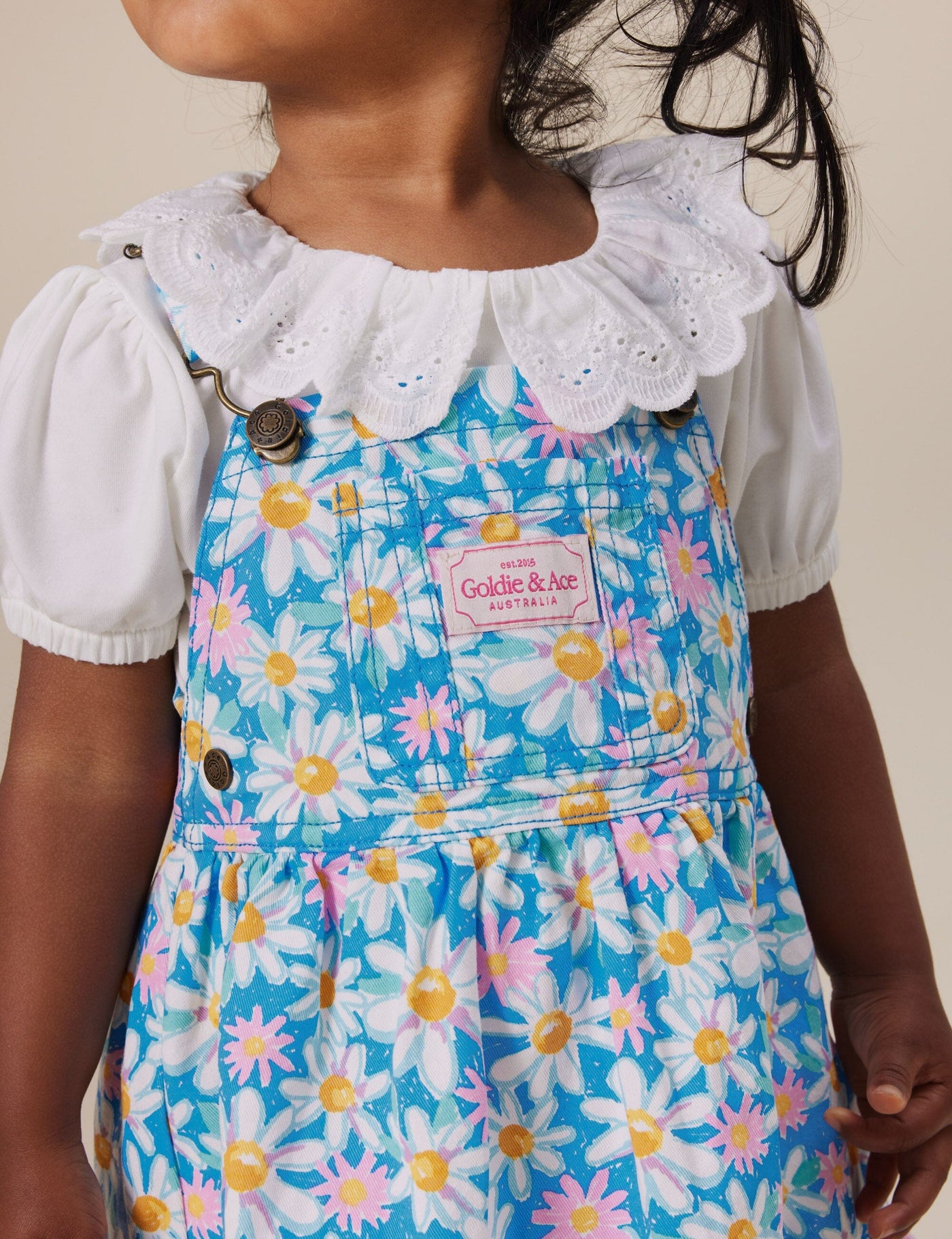 Goldie & Ace - Tully Tiered Pinafore Dress | Seaside Daisy Sleeveless Dress Goldie & Ace 