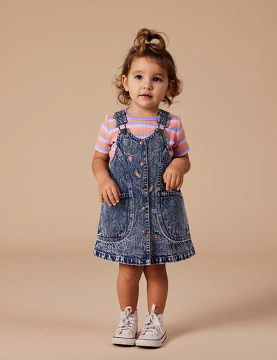 Goldie & Ace - Tutti Frutti Stripe Short Sleeve Rib Bodysuit Bodysuit Goldie & Ace 