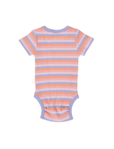 Goldie & Ace - Tutti Frutti Stripe Short Sleeve Rib Bodysuit Bodysuit Goldie & Ace 