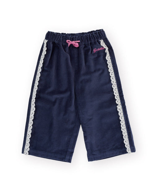 Goldie & Ace - Velour Broderie Wide Leg Pant