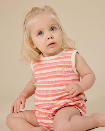 Goldie & Ace - Watermelon Stripe Bubble Romper Romper Goldie & Ace 