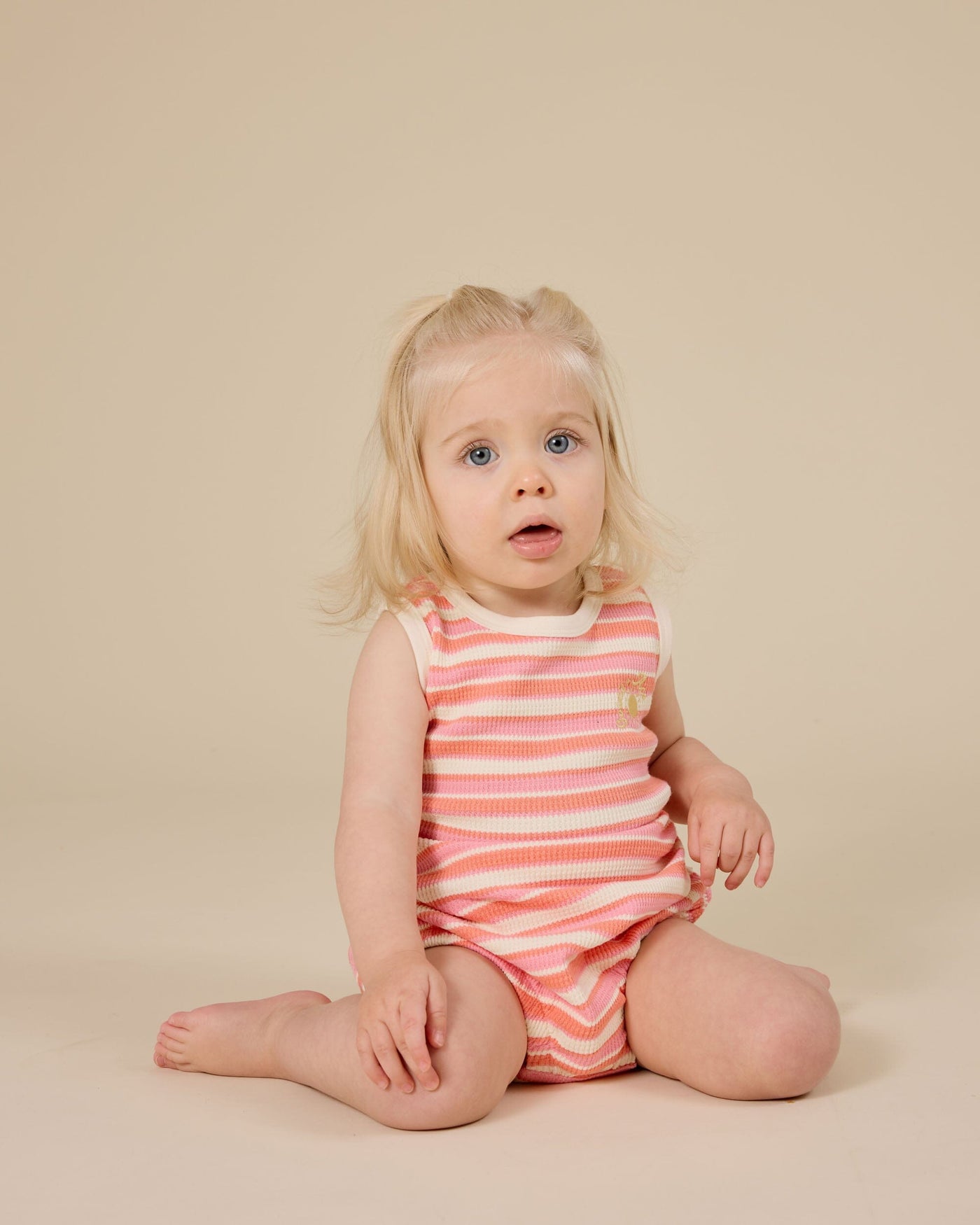 Goldie & Ace - Watermelon Stripe Bubble Romper Romper Goldie & Ace 