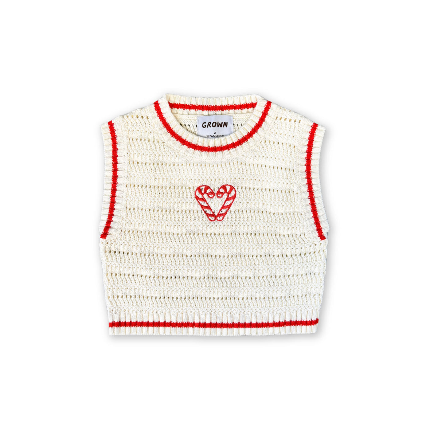 Grown - Candy Cane Heart Vest Vest Grown 