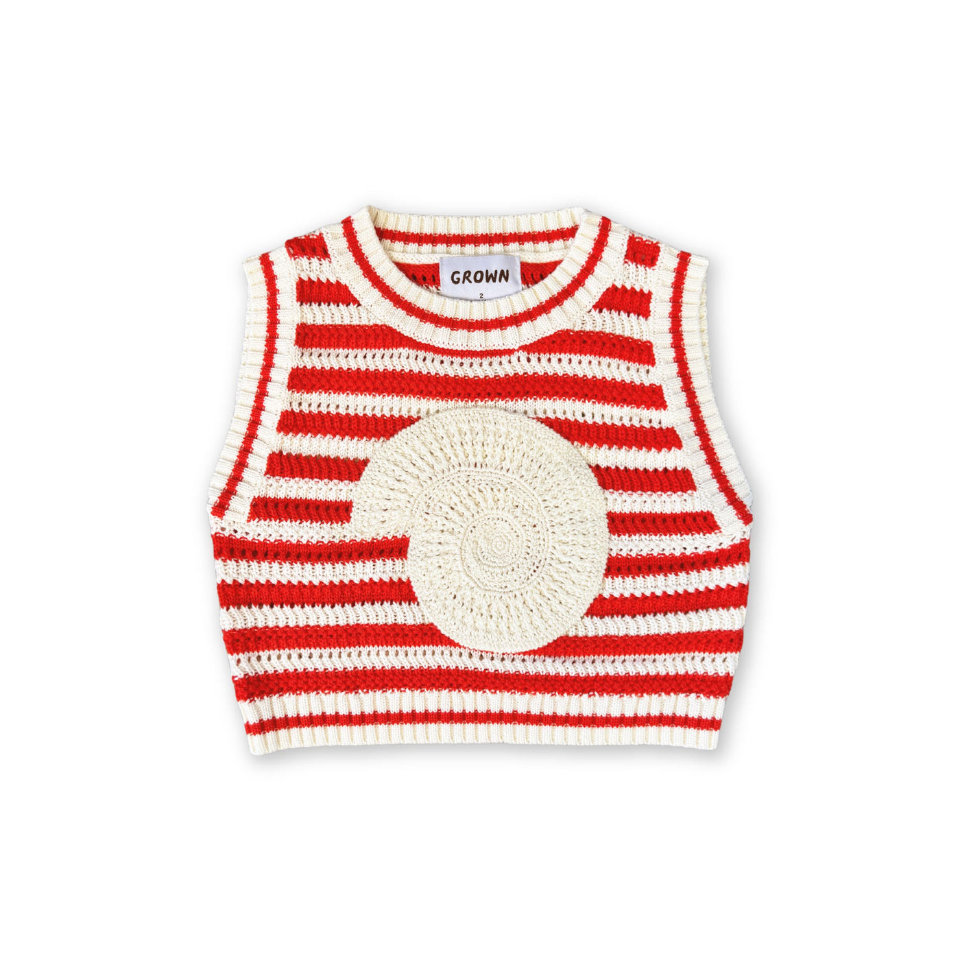 Grown - Knitted Crochet Shell Vest | Chilli Vest Grown 