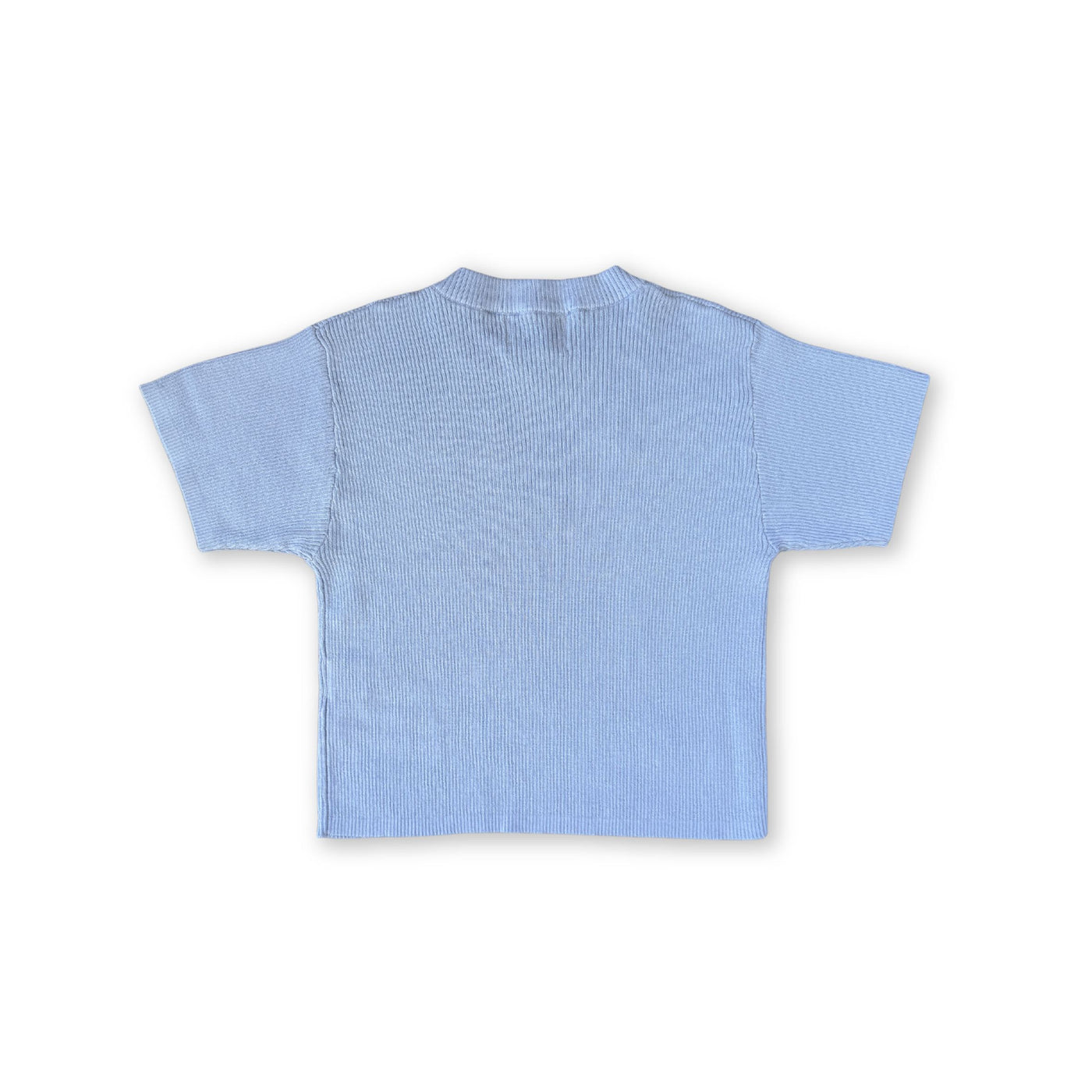 Grown - Organic Ribbed Knit Logo Tee | Ocean Short Sleeve Top Grown 