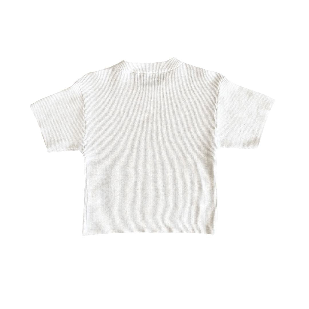 Grown - Ribbed Knitted Logo Tee Short Sleeve T-Shirt Grown 