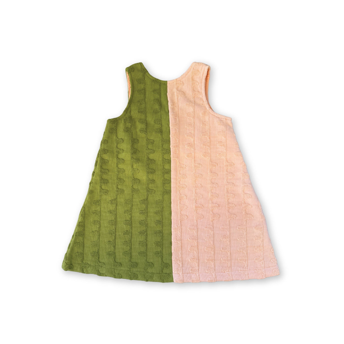 Grown - Terry Towelling Flow Dress | Leaf/Peachy Sleeveless Dress Grown 