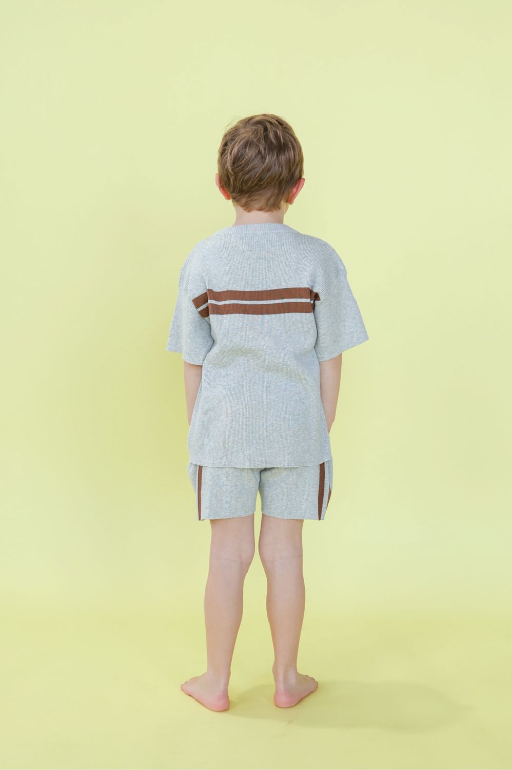 Grown - Twin Striped Ribbed Tee Short Sleeve T-Shirt Grown 