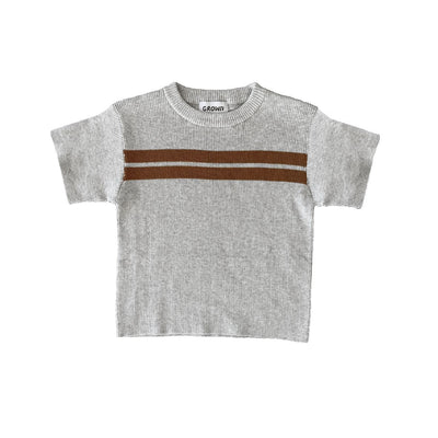 Grown - Twin Striped Ribbed Tee Short Sleeve T-Shirt Grown 