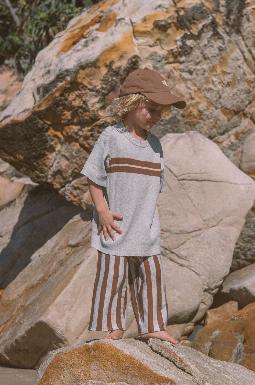 Grown - Twin Striped Ribbed Tee Short Sleeve T-Shirt Grown 