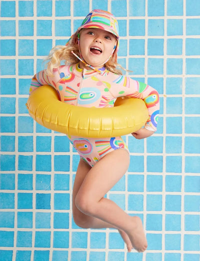 Halcyon Nights - Long Sleeve Zip Bather | Fancy Fins One-Piece Swimsuit Halcyon Nights 