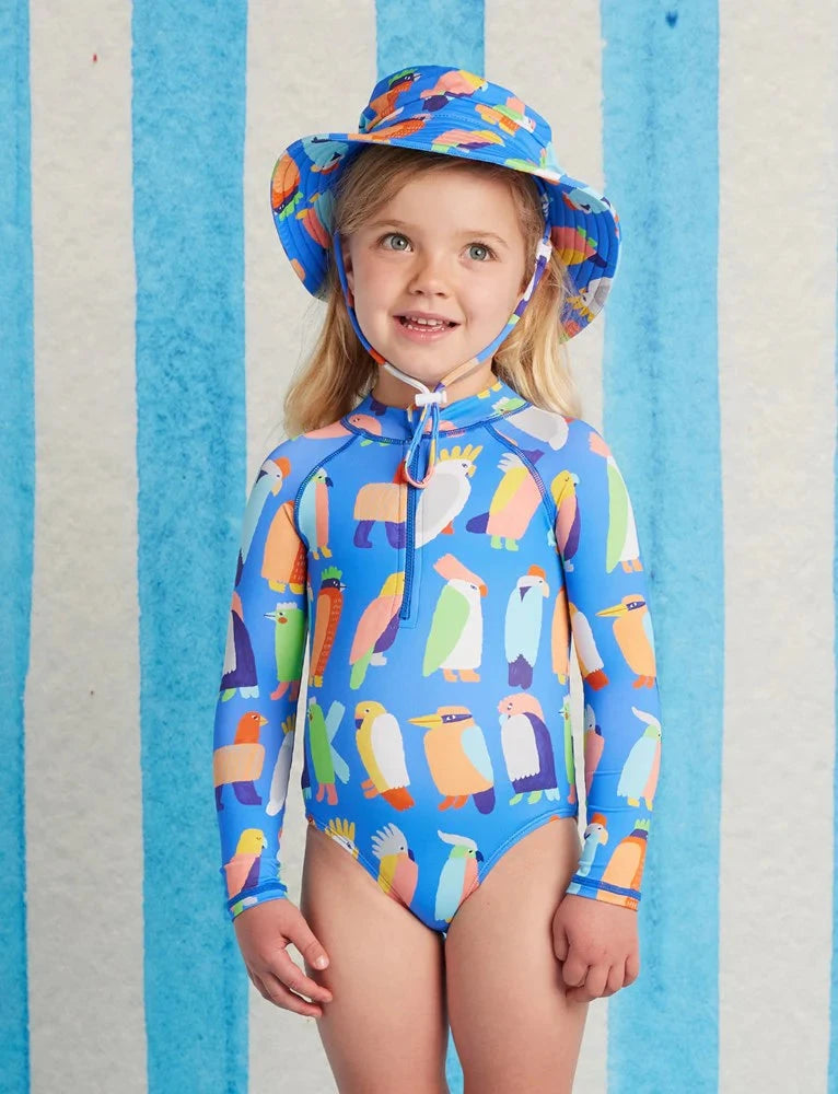 Halcyon Nights - Long Sleeve Zip Bather | Flamin' Galahs One-Piece Swimsuit Halcyon Nights 