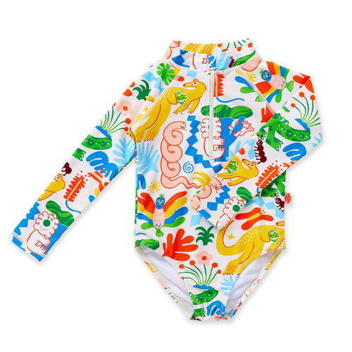 Halcyon Nights - Long Sleeve Zip Bather | Tropicool