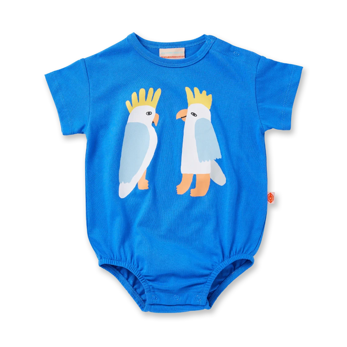 Halycon Nights - Blue Cockatoo Short Sleeve Bodysuit Bodysuit Halcyon Nights 