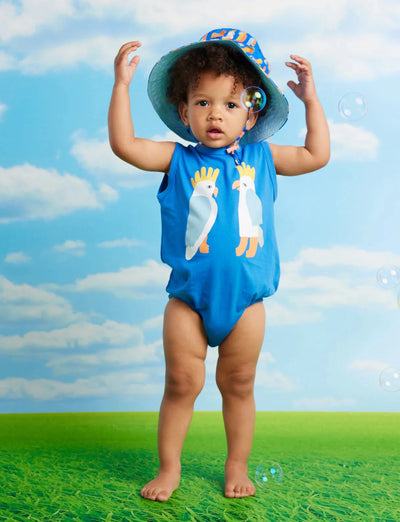 Halycon Nights - Blue Cockatoo Singletsuit Bodysuit Halcyon Nights 