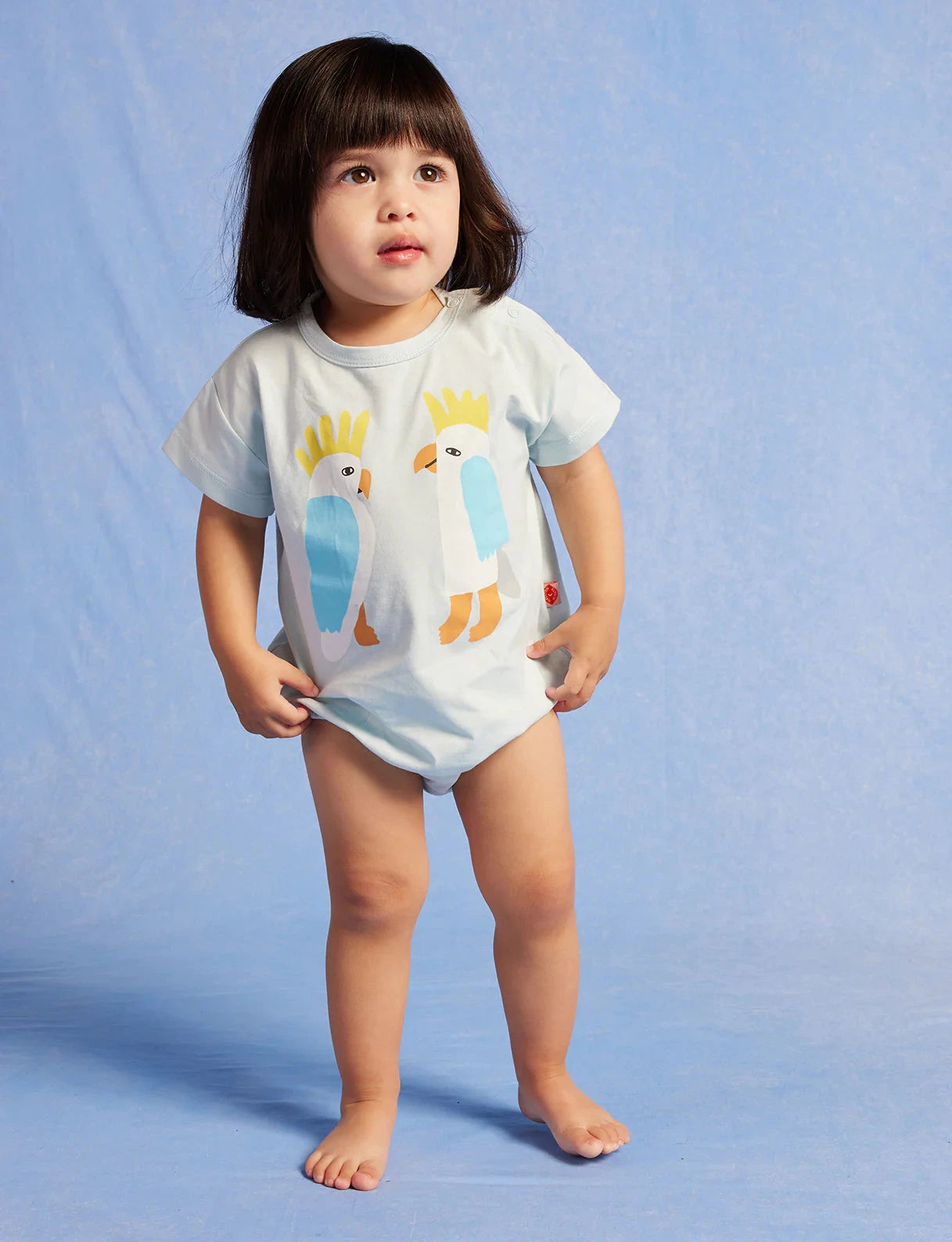 Halycon Nights - Cockatoo Short Sleeve Bodysuit Bodysuit Halcyon Nights 