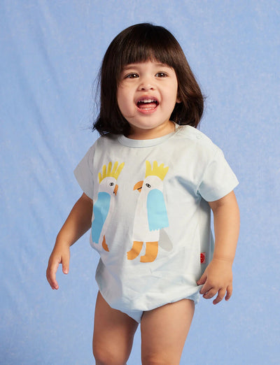 Halycon Nights - Cockatoo Short Sleeve Bodysuit Bodysuit Halcyon Nights 