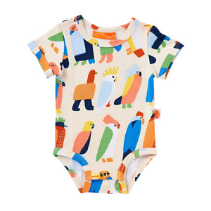 Halycon Nights - Flamin' Galahs Short Sleeve Bodysuit