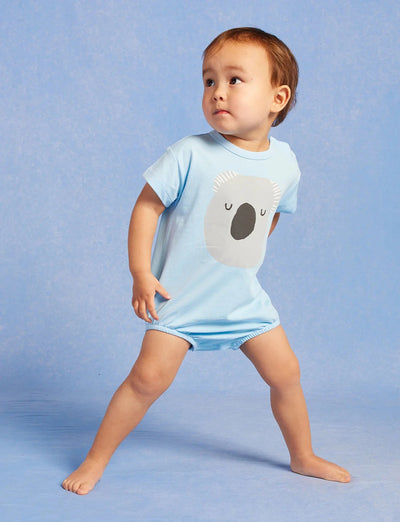 Halycon Nights - Koala Blue Short Sleeve Bodysuit Bodysuit Halcyon Nights 