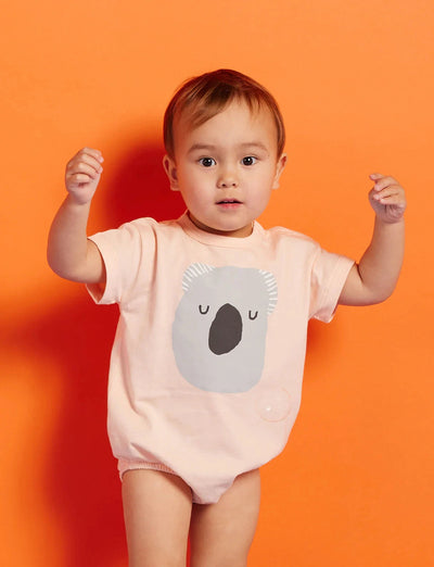 Halycon Nights - Koala Peach Short Sleeve Bodysuit Bodysuit Halcyon Nights 