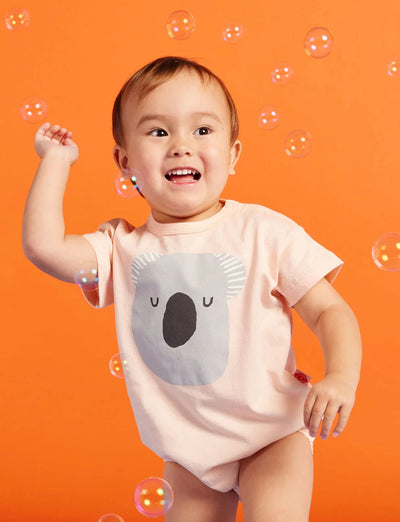 Halycon Nights - Koala Peach Short Sleeve Bodysuit Bodysuit Halcyon Nights 