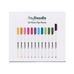 HeyDoodle - 12 Fine Tip Marker Set