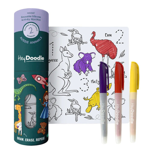 HeyDoodle - Mini Colouring & Doodle Mat | Aussie Animals