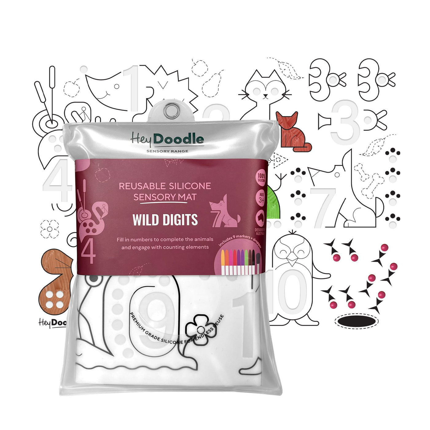 HeyDoodle Sensory Mats - Wild Digits Activity & Craft HeyDoodle 