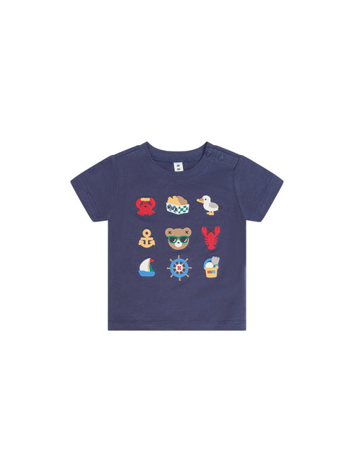 Huxbaby - 9 Nautical Embroidered Tee | Ink