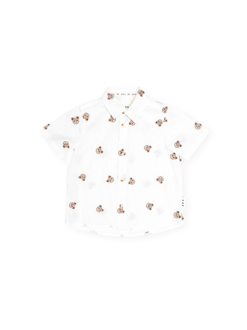 Huxbaby - All Over Hux Embroidered Short Sleeve Shirt | White