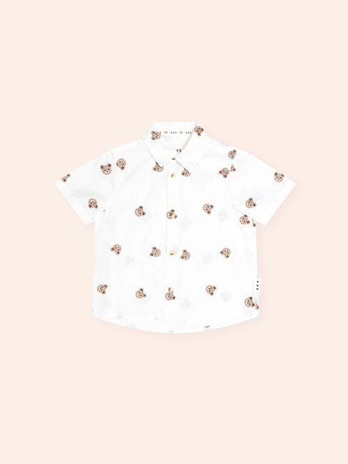 Huxbaby - All Over Hux Embroidered Short Sleeve Shirt | White