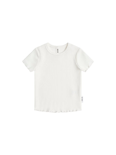 Huxbaby - Almond Milk Rib Tee - HB2090S25 Short Sleeve Top Huxbaby 