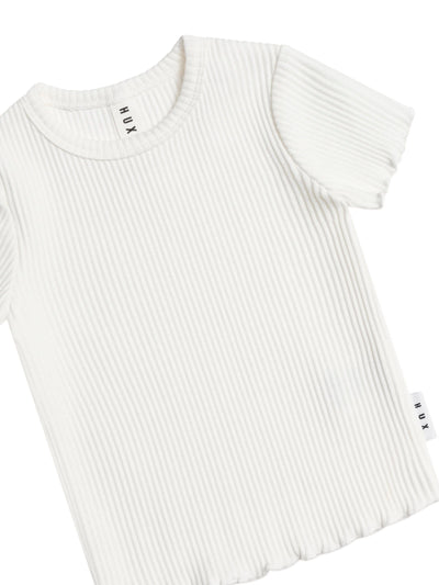 Huxbaby - Almond Milk Rib Tee - HB2090S25 Short Sleeve Top Huxbaby 