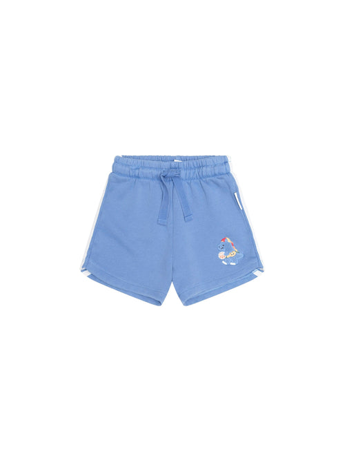 Huxbaby - Baller Dino Sporty Stripe Short | Vintage Blue Garment Dye