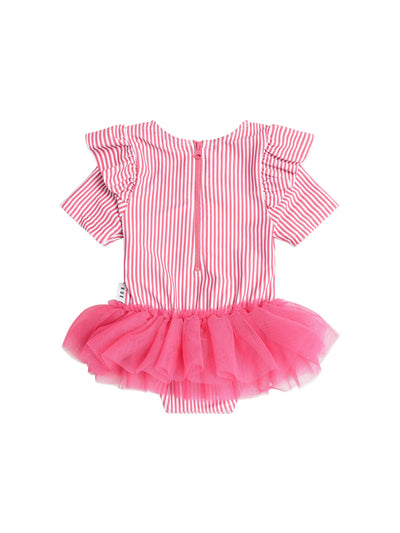 Huxbaby - Ballerina Swimsuit Cherry Pie Stripe - HB7195S25 One-Piece Swimsuit Huxbaby 