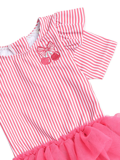 Huxbaby - Ballerina Swimsuit Cherry Pie Stripe - HB7195S25 One-Piece Swimsuit Huxbaby 