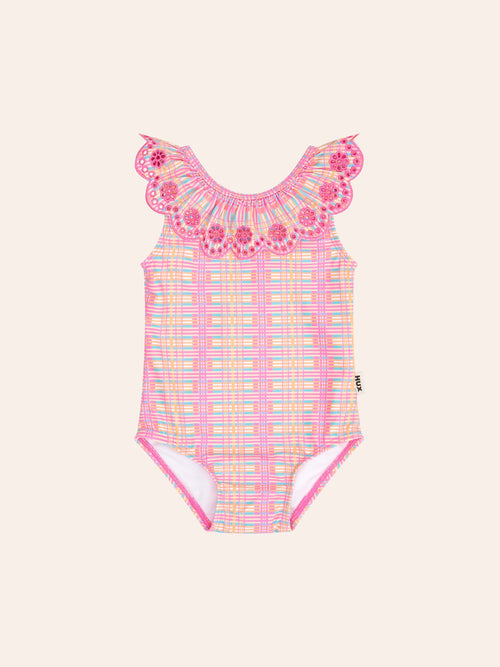 Huxbaby - Beach Club Check Scalloped Swimsuit | Tropical Check - PREORDER