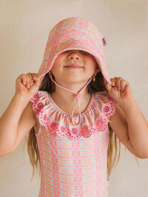 Huxbaby - Beach Club Check Swimhat | Tropical Check