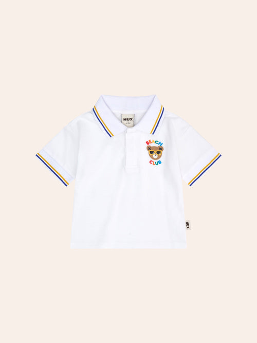 Huxbaby - Beach Club Hux Pique Polo | White - PREORDER
