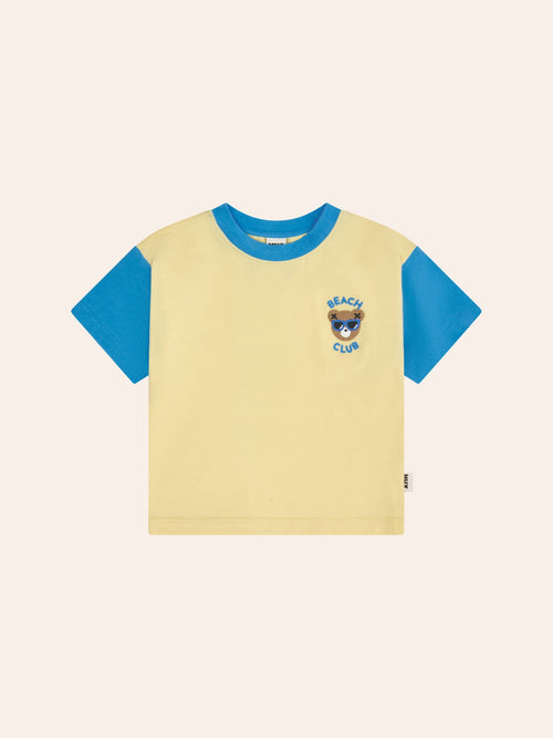 Huxbaby - Beach Club Hux Splice Drop Shoulder Tee | Lemonade/ Aqua - PREORDER