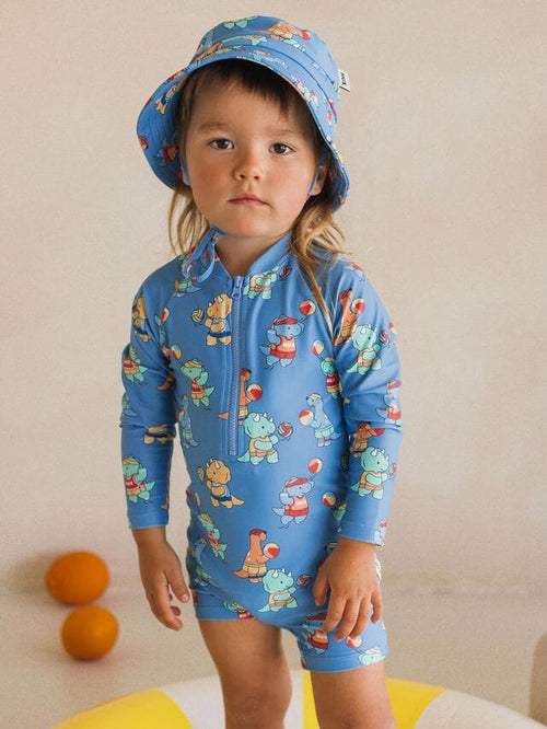 Huxbaby - Beach Volleyball Dino Swim Hat | Blue