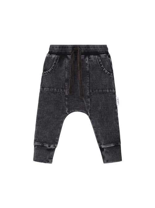 Huxbaby - Black Knit Denim 5 Pocket Pant