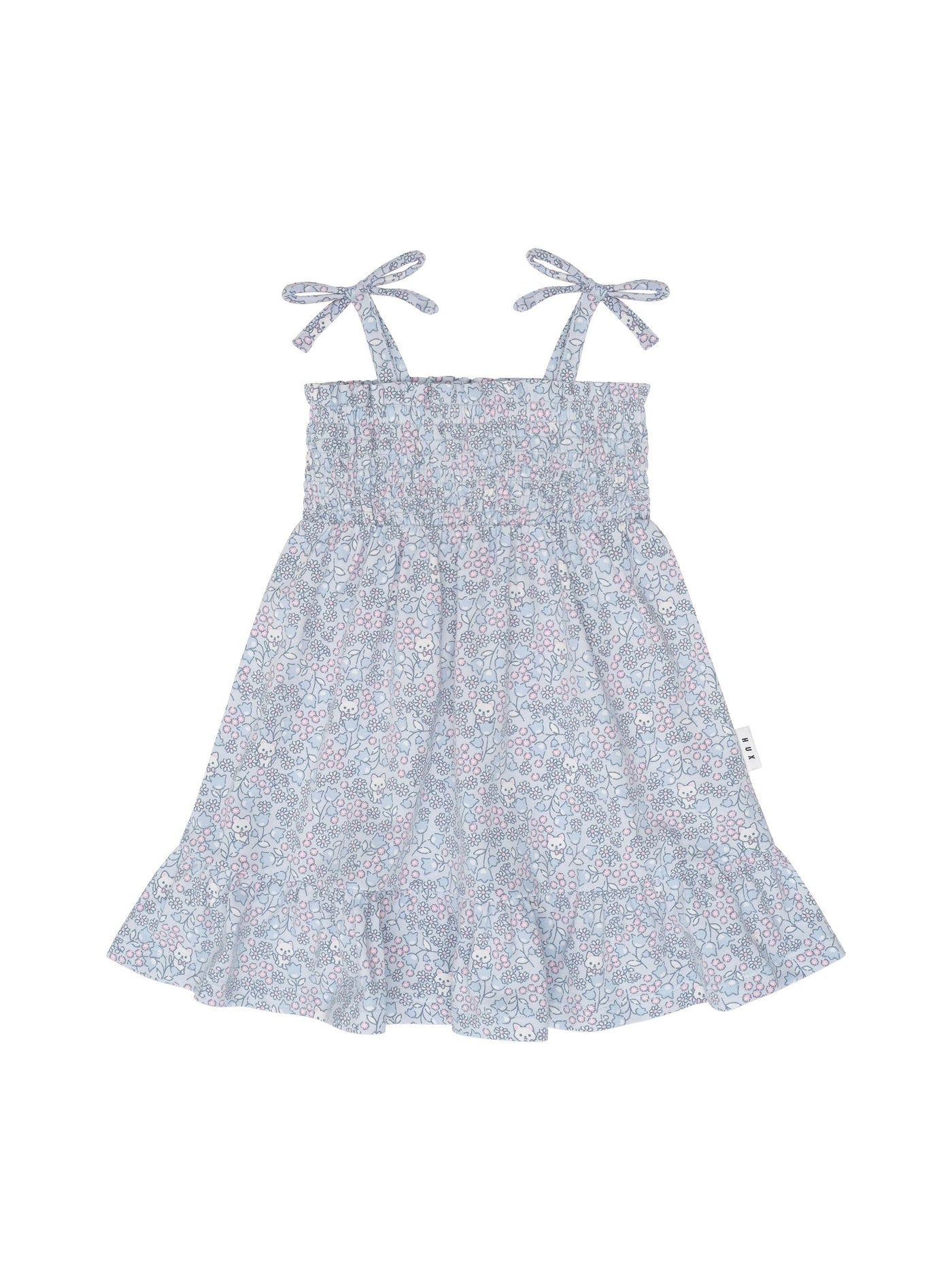 Huxbaby - Bluebell Floral Shirred Dress - HB1228S24 Sleeveless Dress Huxbaby 