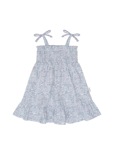 Huxbaby - Bluebell Floral Shirred Dress - HB1228S24 Sleeveless Dress Huxbaby 