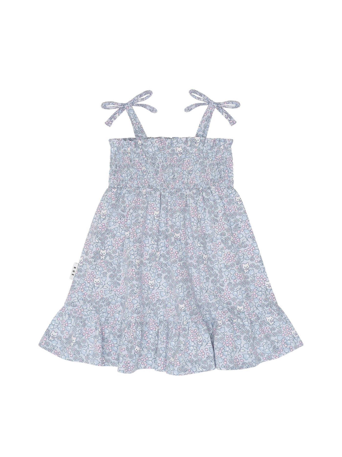 Huxbaby - Bluebell Floral Shirred Dress - HB1228S24 Sleeveless Dress Huxbaby 