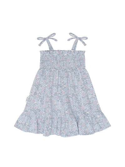 Huxbaby - Bluebell Floral Shirred Dress - HB1228S24 Sleeveless Dress Huxbaby 